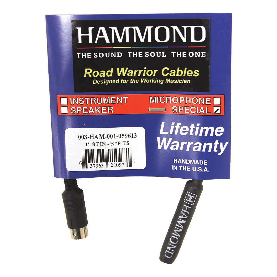 Hammond 8-Pin DIN to 1/4
