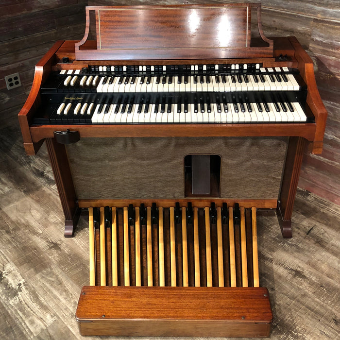 Hammond Vintage (1963) A-100 Organ and Leslie Type 142 Rotary Speaker - Red Mahogany View 3