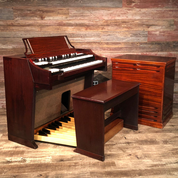 Hammond Vintage (1963) A-100 Organ and Leslie Type 145 Rotary Speaker - Red Mahogany