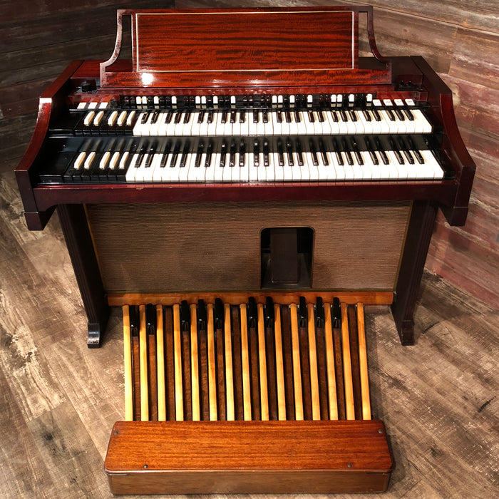 Hammond Vintage (1963) A-100 Organ and Leslie Type 145 Rotary Speaker - Red Mahogany View 2