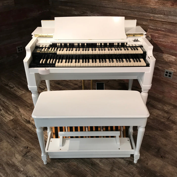 Hammond Vintage (1959) B-3 Custom Organ and Leslie Type 122 Rotary Speaker - Semi Gloss White View 7