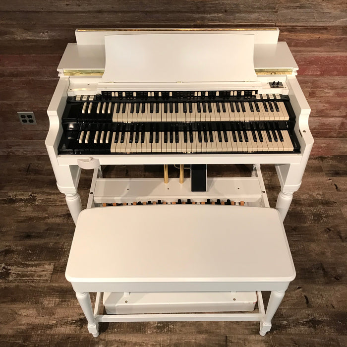 Hammond Vintage (1959) B-3 Custom Organ and Leslie Type 122 Rotary Speaker - Semi Gloss White View 3