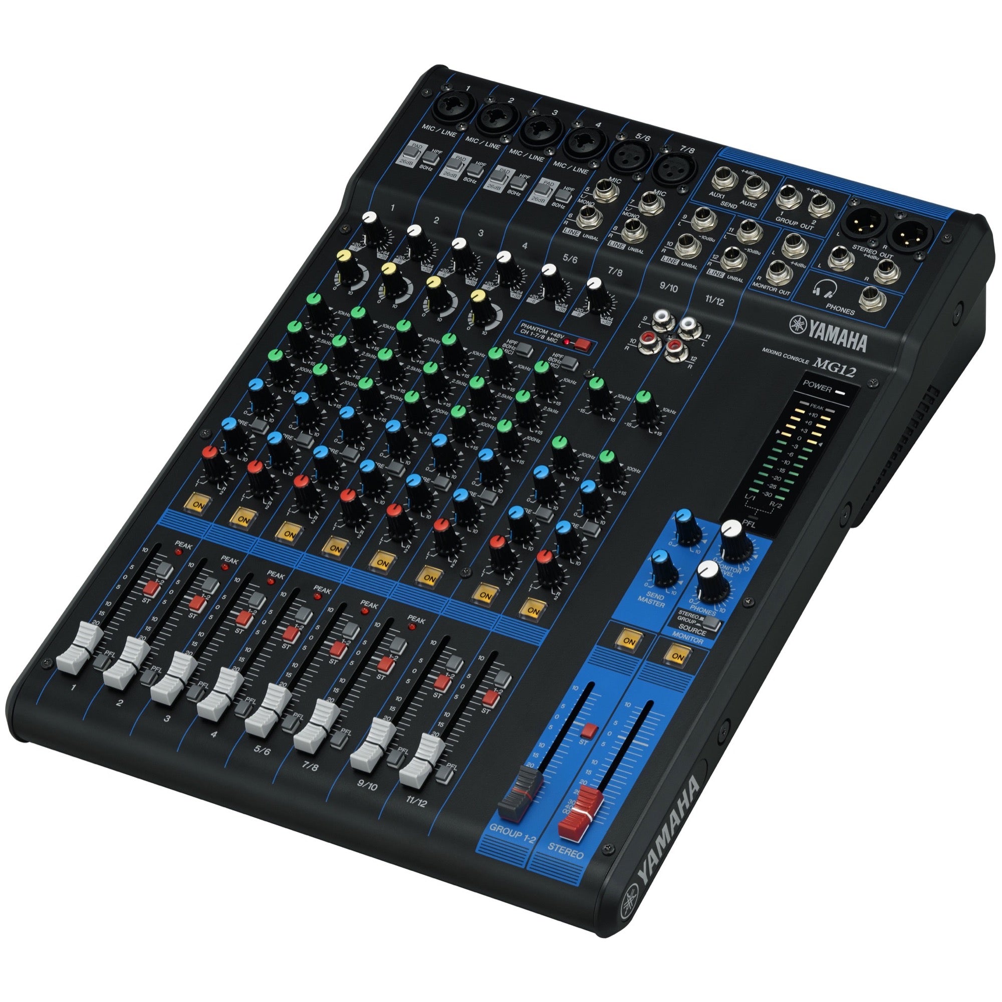 Yamaha MG12 12-Channel Analog Mixer Side View