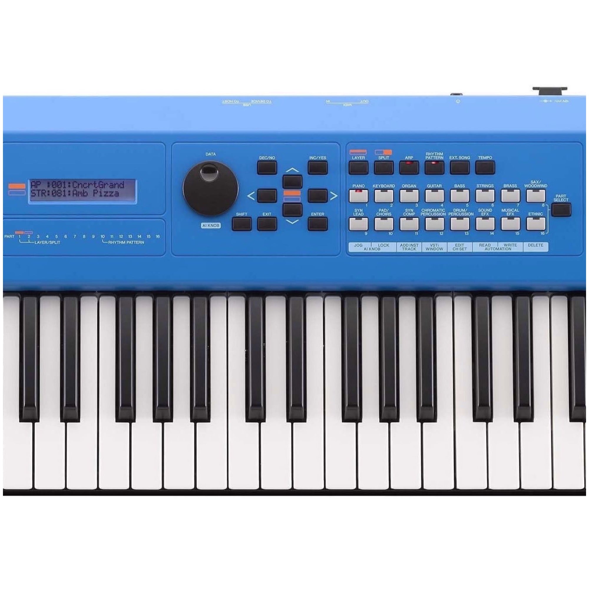 Yamaha MX61 Electric Blue Top View 1