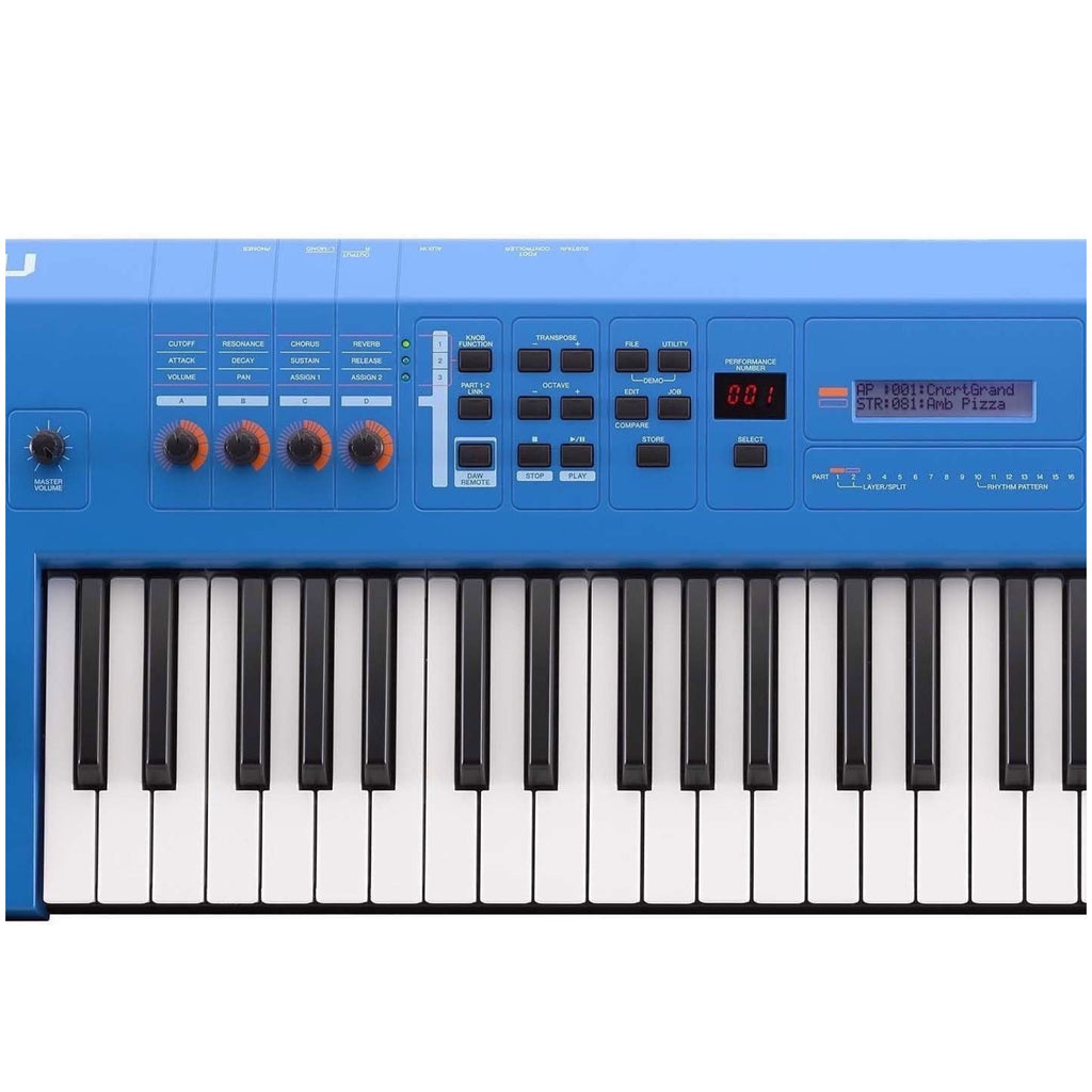 Yamaha MX61 Electric Blue Top View 2